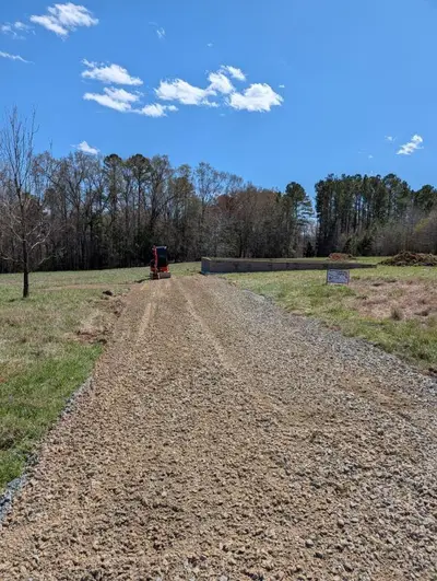 Site prep and grading for a new driveway in Alamance County, NC