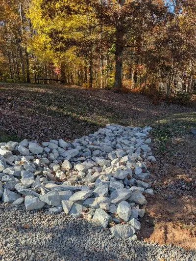 Rock drainage and grading work in Alamance County, NC